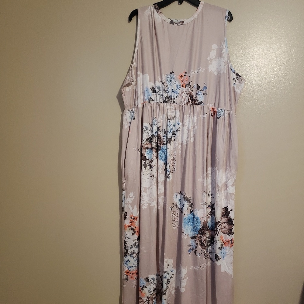 Lilly posh nude floral maxi dress